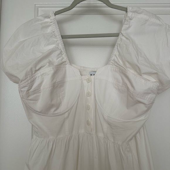 Wray puffed sleeve white dress - Picture 2 of 6